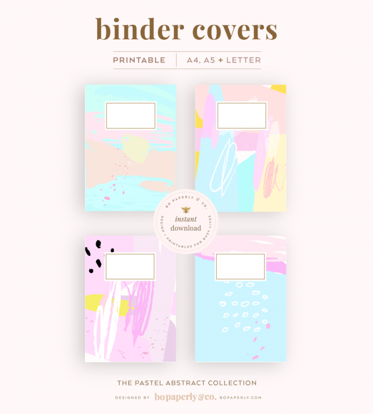 Binder Cover Printables | Planner Printables by Bo Paperly + Co. Studio