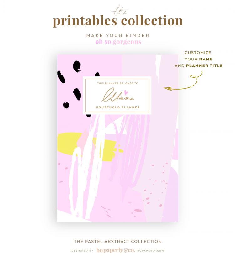 Binder Cover Printables | Planner Printables by Bo Paperly + Co. Studio
